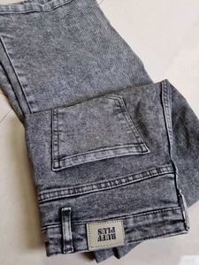 Acid Wash Gray Denim Jeans
