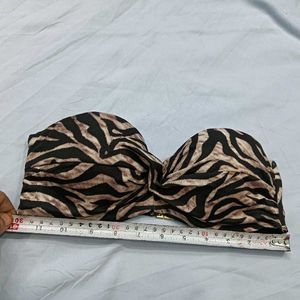 Stylish😍 Zebra Print Bandeau Bikini Top