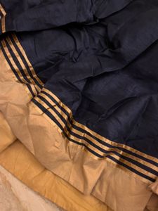 Navy Blue &amp; Gold Embroidered Anarkali Gown | Flare