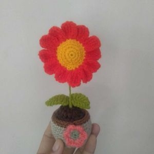 Handmade Crochet Flower Pot Decor