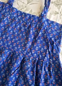 Blue Floral Tiered Maxi Dress