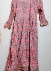 Pink Printed Anarkali Kurti For 32 Bust