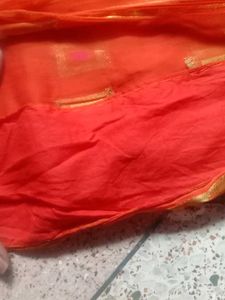 Orange Chiffon Saare