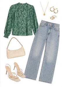 Green Fitted Button-Up Shirt 💚