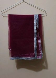 Designer Wine Net Lehenga Choli Set with Heavy Flo