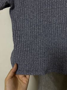 Ribbed Grey T-Shirt