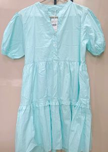 Light Blue Tiered Ruffle Mini Dress