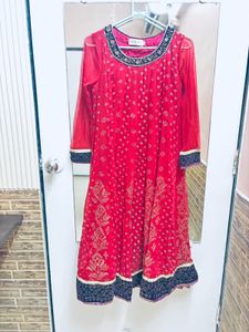 Stunning Red Embroidered Lehenga Set