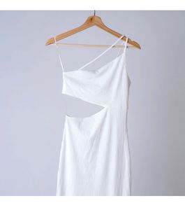 White Cut-Out Midi Dress