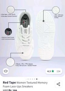 Red-Tap White Chunky Sneakers
