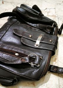 Pure Leather Chocolaty Coloured Hand Bag