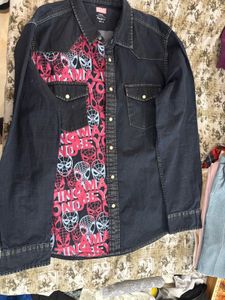 Men's Spiderman Denim Shirt