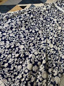 Elegant Navy Embroidered Lehenga Skirt