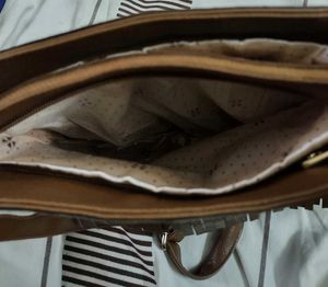 Brown Fringed Crossbody Sling Bag