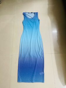 Blue Ombre Bodycon Midi Dress