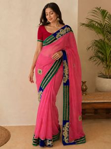 Pink Heavy Saree with Blouse