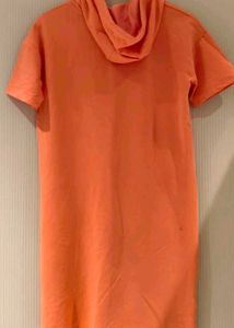 Orange Hooded "Confident" Dress