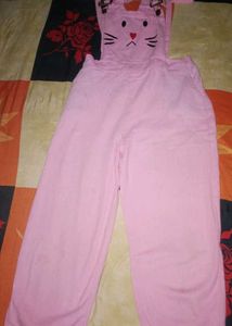 Aesthetic Pink Cat Print Dungaree &amp; Jumpsuit Set