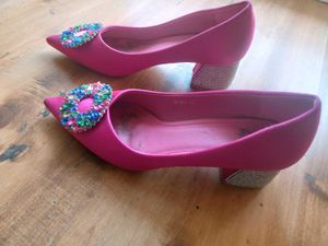 Pink Jeweled Heels