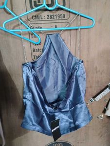 Shein Blue Chain Halter Top