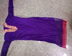 Purple Embroidered Kurta