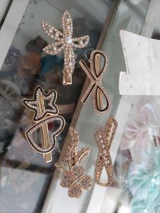 Sparkling Floral Hair Clips (Set of 5)