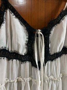 Sheer Babydoll Chemise with Lace Trim