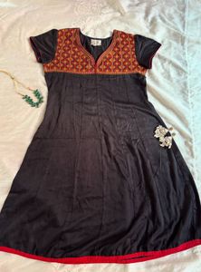 Embroidered Black Kurta