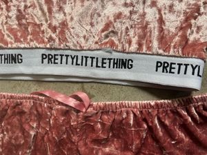 PrettyLittleThing Pink Crushed VelvetCami &amp; Shorts