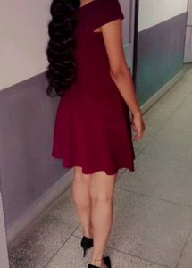 Chic Off-Shoulder Burgundy Dress