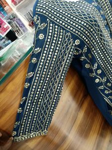 Elegant Blue Lehenga Choli Set unstiched skirt