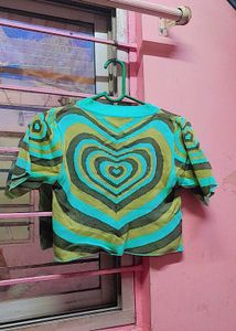 Heart Pattern Crop Top