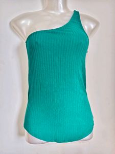 Chic One-Shoulder Ribbed Tank Top