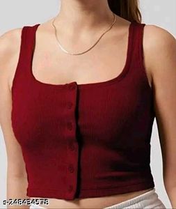 Ribbed Button-Up Crop Top
