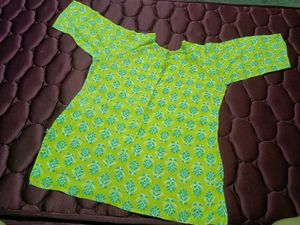 lime green short kurti