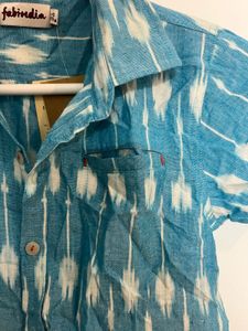 Blue &amp; White Striped Casual Top