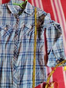 Blue Plaid Flannel Shirt