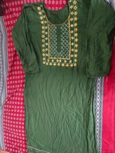Green Embroidered Kurti