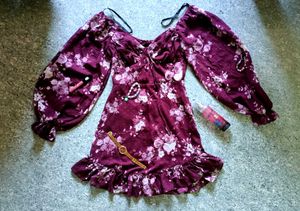 🌼🍃AESTHETIC FLORAL RUFFLE MINI FOR WOMEN
