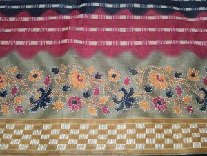 Elegant Striped Saree with Intricate Border