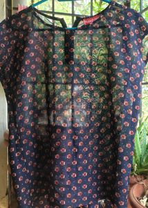 cutest Owl Printed Sheer Top