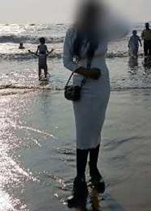 Cream Turtleneck Knit Dress