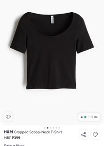 XXS H&M Scoop Neck Cropped Tee