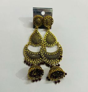Antique Gold Jhumka Earrings