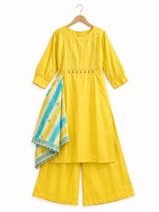Vibrant Yellow Kurta Set with Dupatta