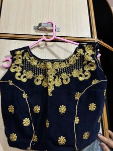 Designer Velvet Crop Top &amp; Ruffled Skirt Set