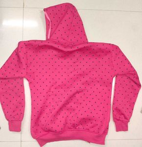 Pink Polka Dot Zip-Up Hoodie