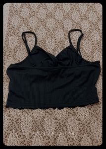 Black Lace Trim Cami Top