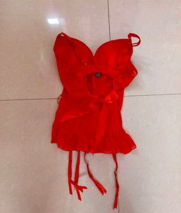 Red Lace Corset with Garters