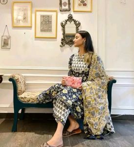 Women's Printed Anarkali Kurta and Palazzo Set